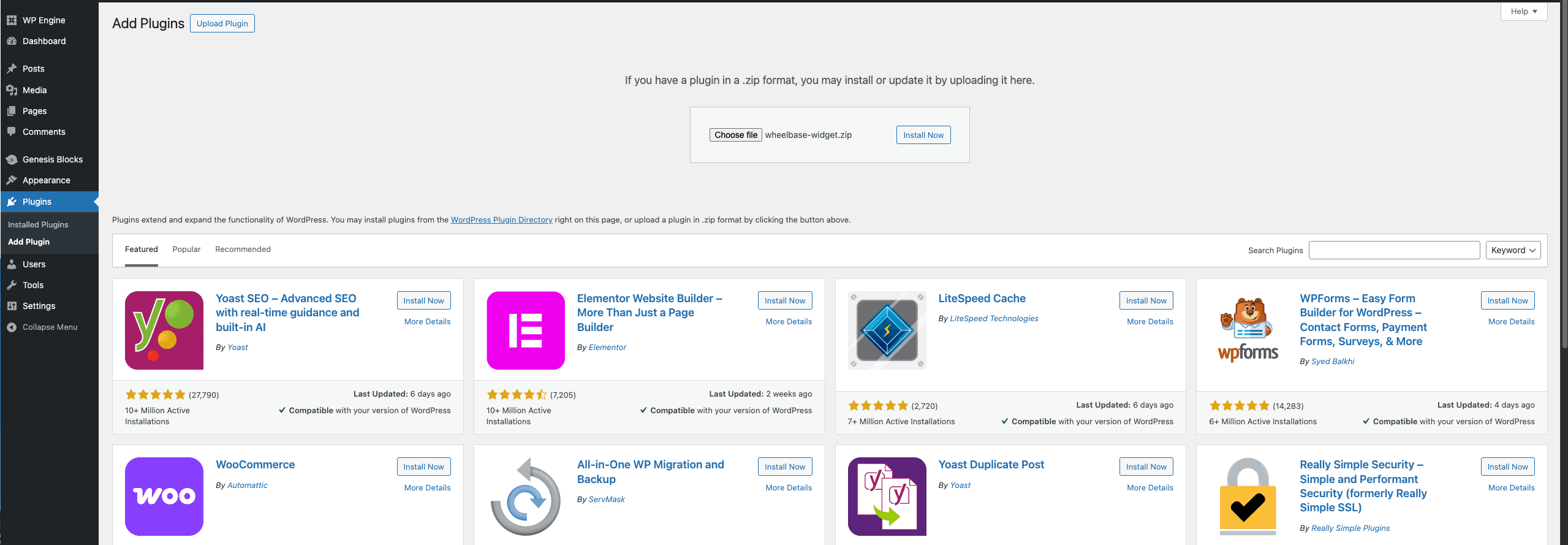 Upload the plugin ZIP file